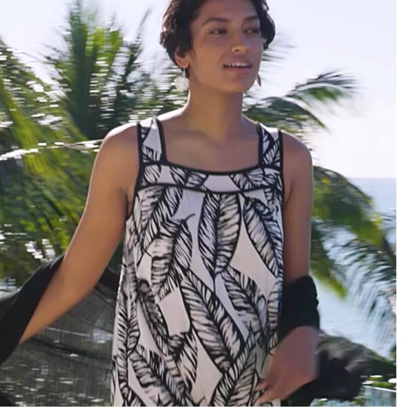 J. Jill Piped-Trim Knit Maxi Dress in oatmeal banana leaf (Cream & Black Small P - Picture 11 of 11